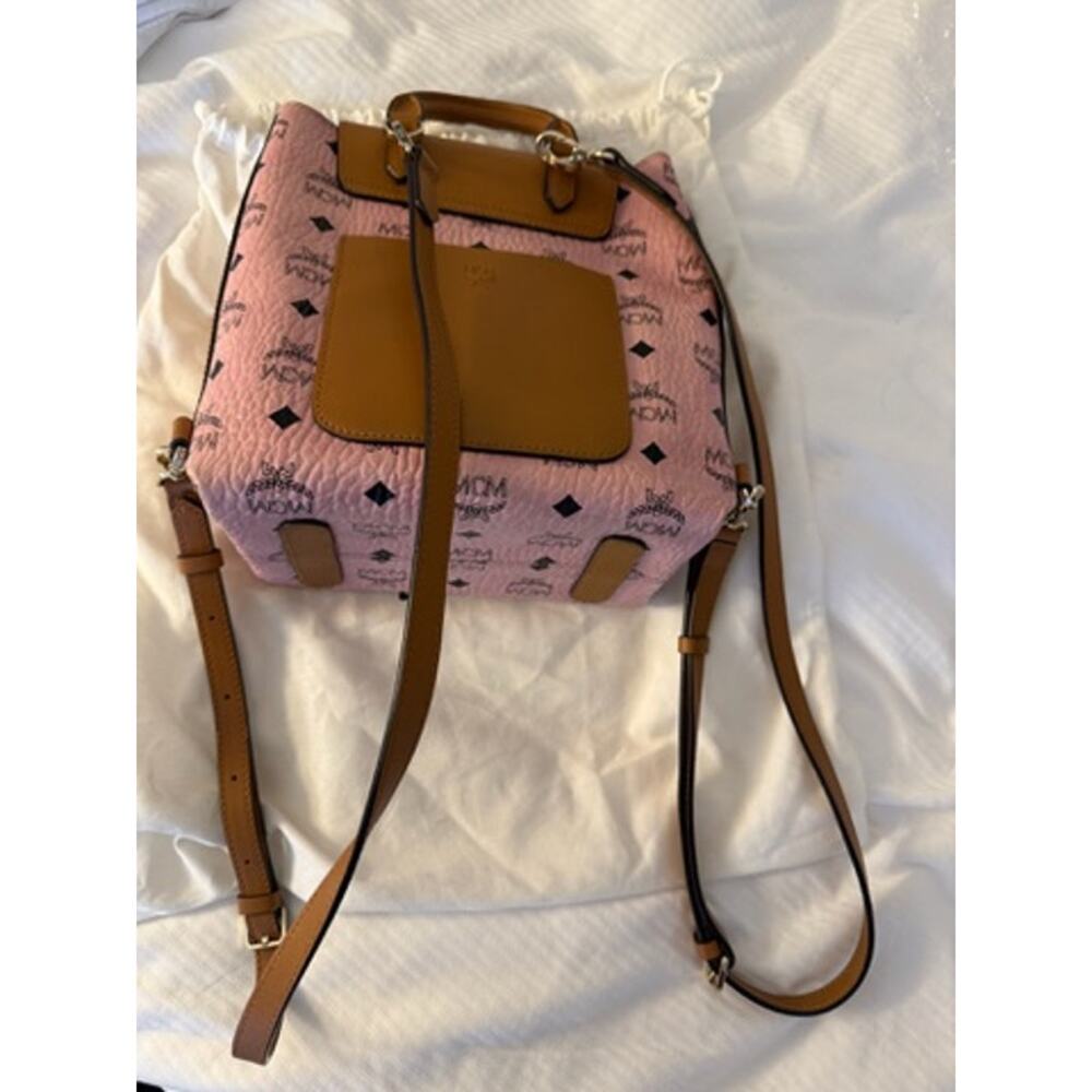 MCM Visetos Pink & Leather Backpack*Like New - Picture 5 of 8